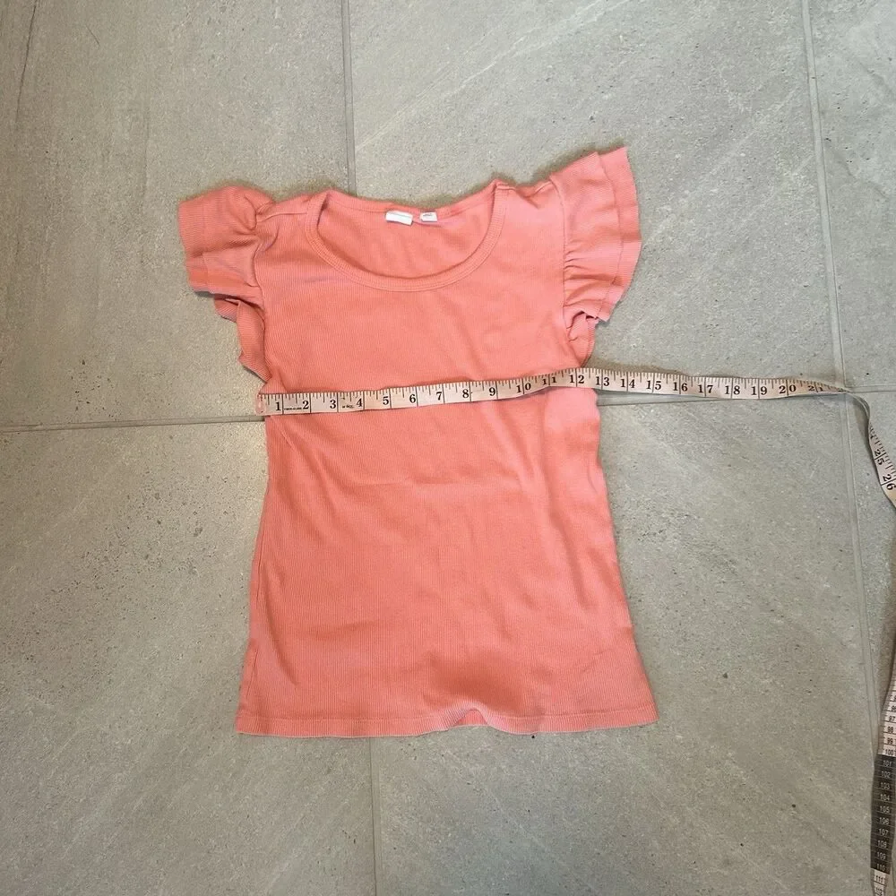 Gap Girls XXL Girls Pink Flutter Sleeve Blouse 100% Cotton